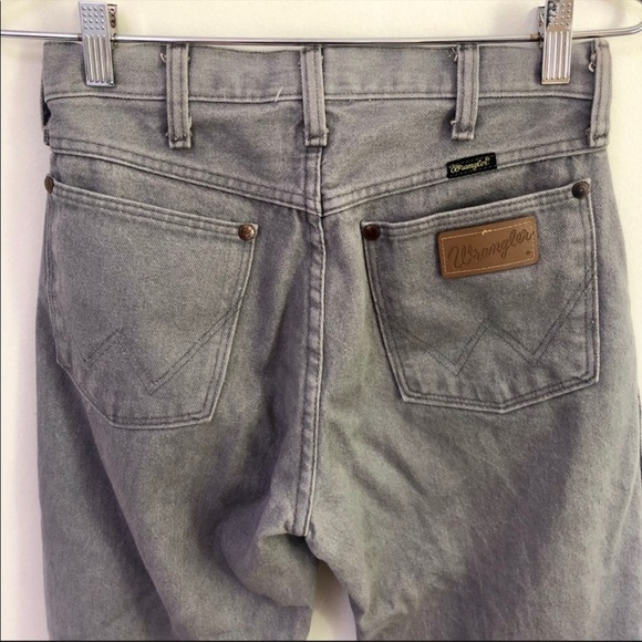 Vintage grey denim Wrangler jeans size 28, contemp womens 26 high waist - Picture 5 of 9